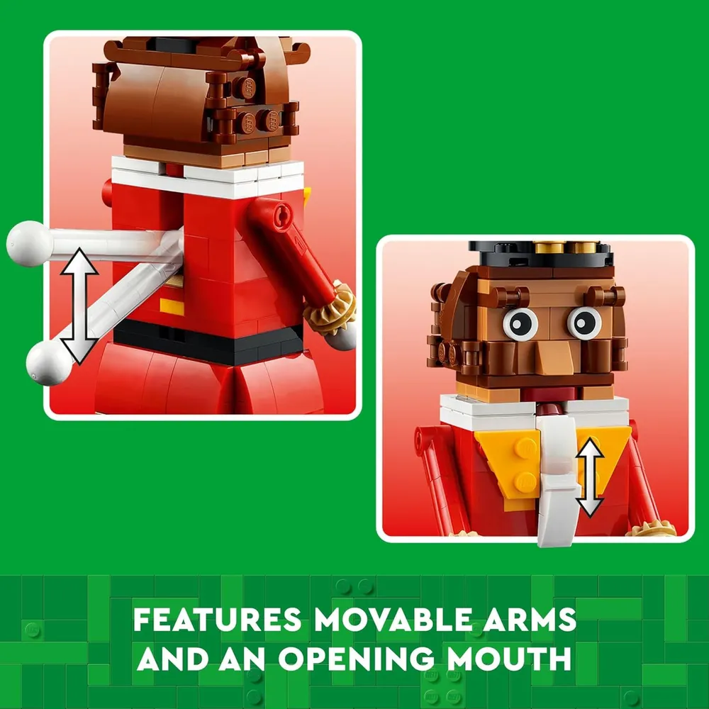 Lego Cascanueces Decoración navideña construible con brazos y boca