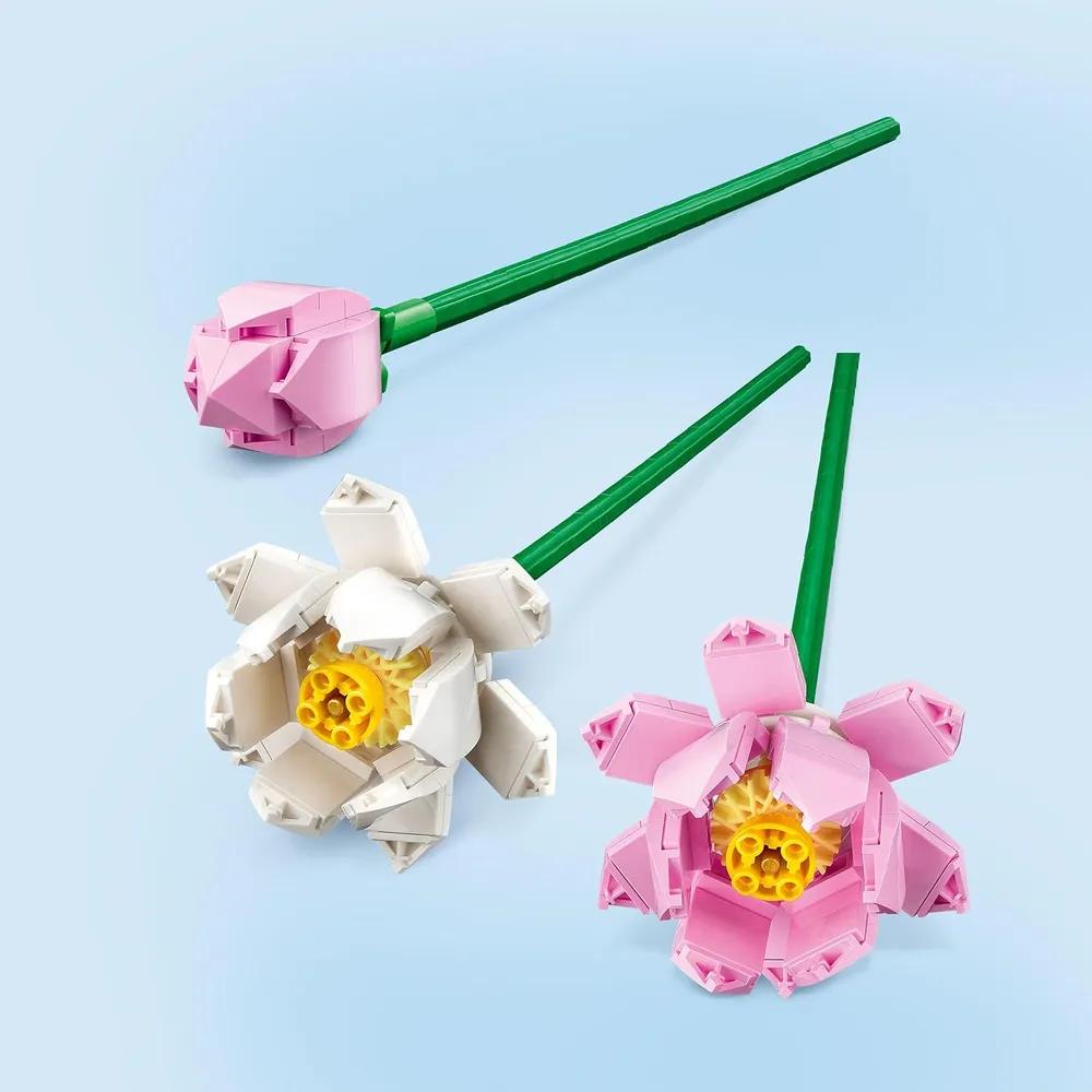 Lego Flor de loto, juguete de construcción con flores artificiales para niños