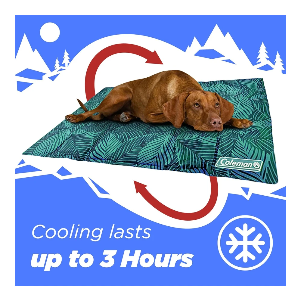 Coleman Tapete Refrescante Reversible para Mascotas - Mediano - 24 X 30" - Azul Marino y Verde Azulado