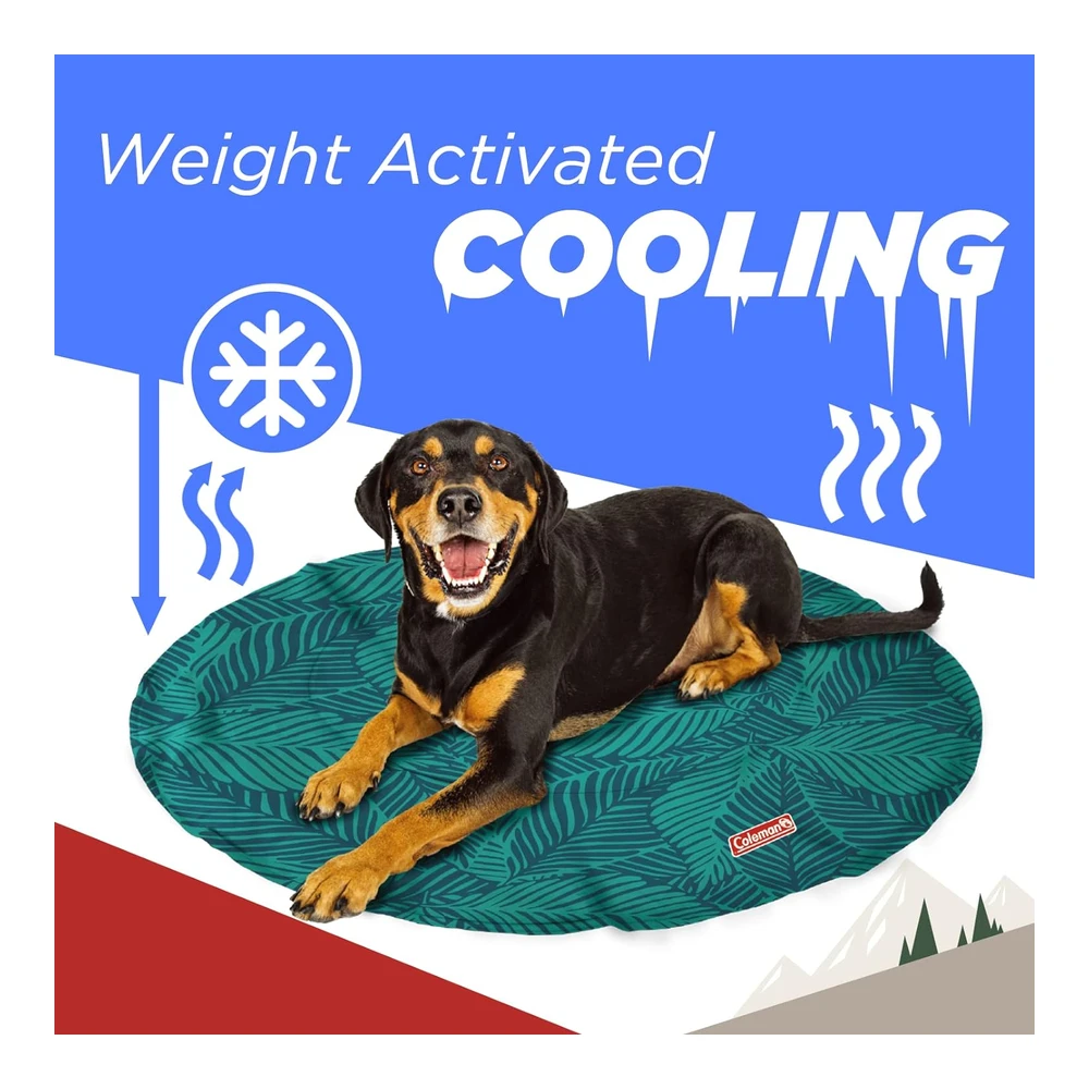 Coleman Tapete Redondo Reversible para Mascotas - Grande - 36" - Azul Marino y Verde Azulado