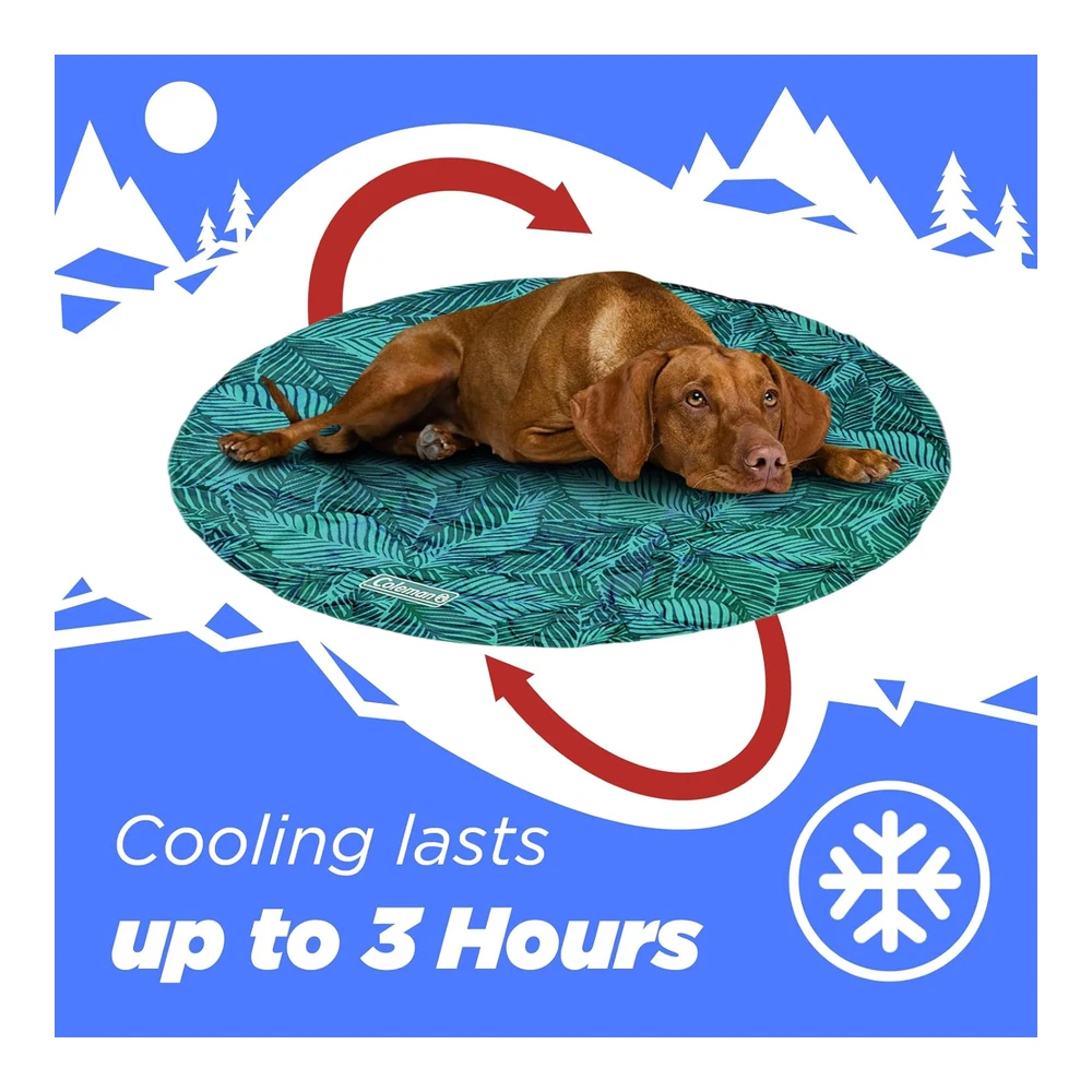 Coleman Tapete Redondo Reversible para Mascotas - Grande - 36" - Azul Marino y Verde Azulado