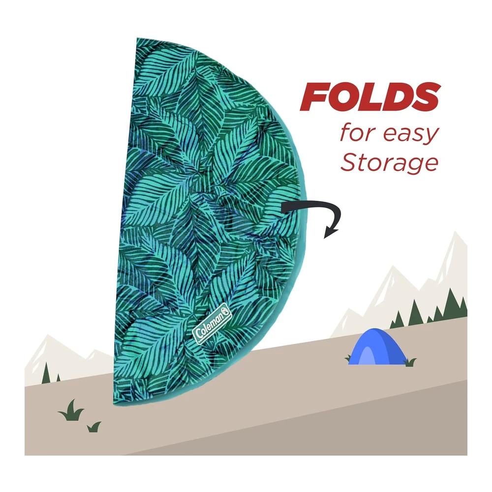 Coleman Tapete Redondo Reversible para Mascotas - Grande - 36" - Azul Marino y Verde Azulado