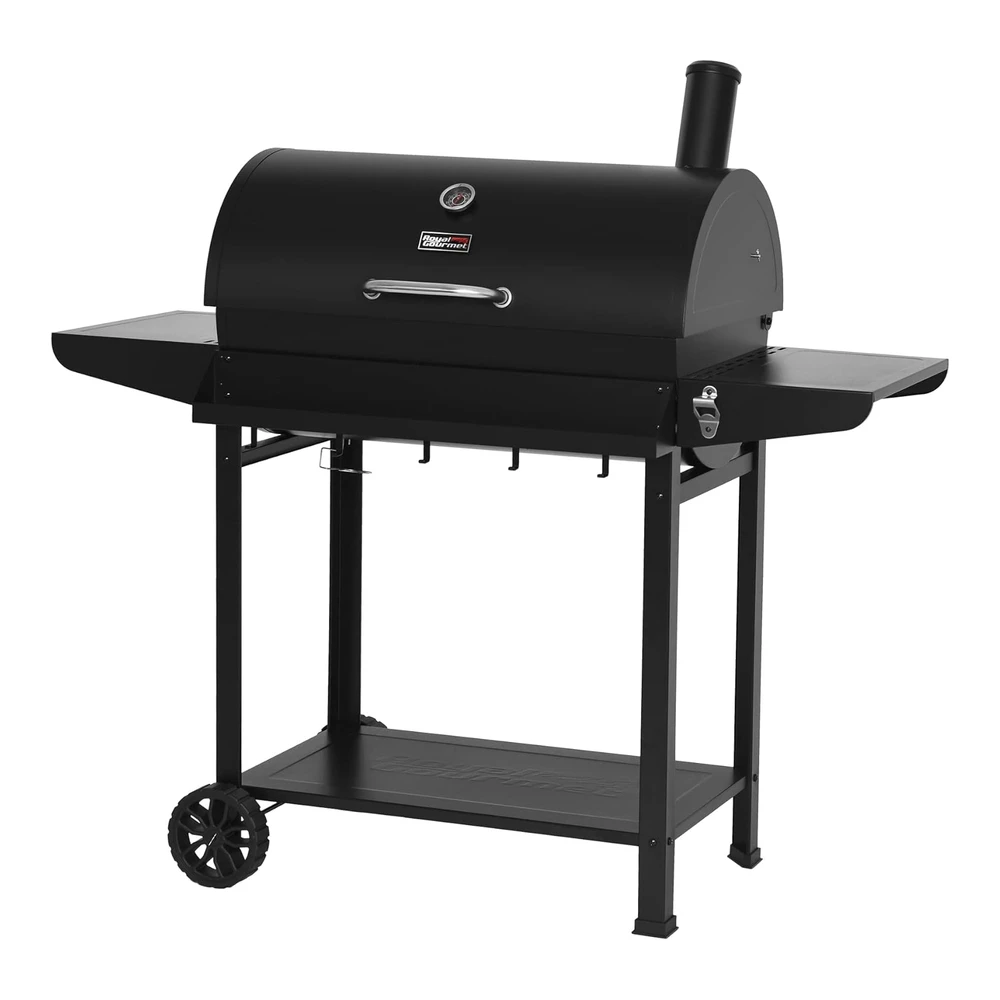 Royal Gourmet Cc1830t - Parrilla de Carbón de Barril de 30" con Cesta de Almacenamiento Frontal - Parrilla de Cocina para Fiesta de Barbacoa Al Aire Libre con Área de Cocción de 627" Cuadradas - Color Negro