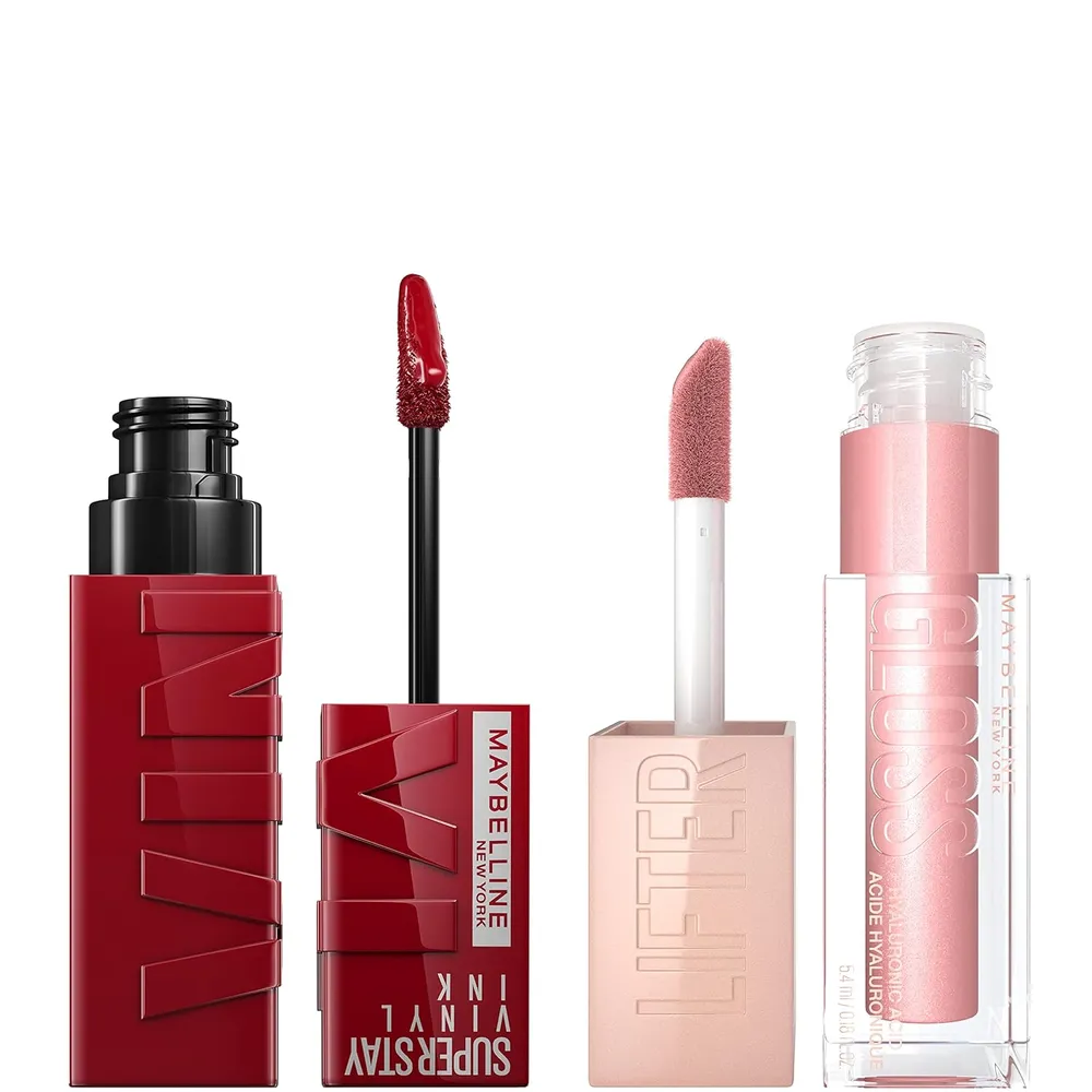 SET LABIAL + BRILLO SUPER STAY VINYL INK + LIFTER GLOSS MAYBELLINE LIPPY | OPAL