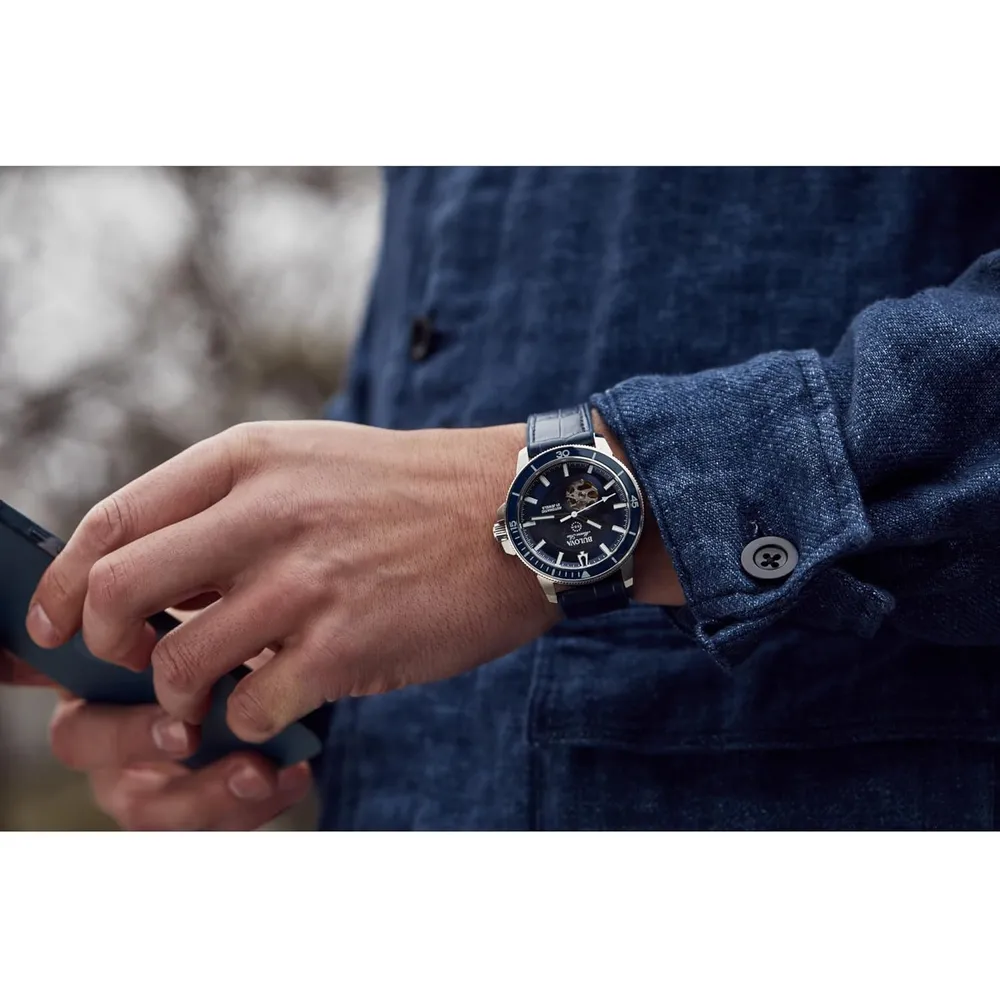 Bulova reloj Marine Star hombre serie C automático 3 agujas bisel giratorio | Azul