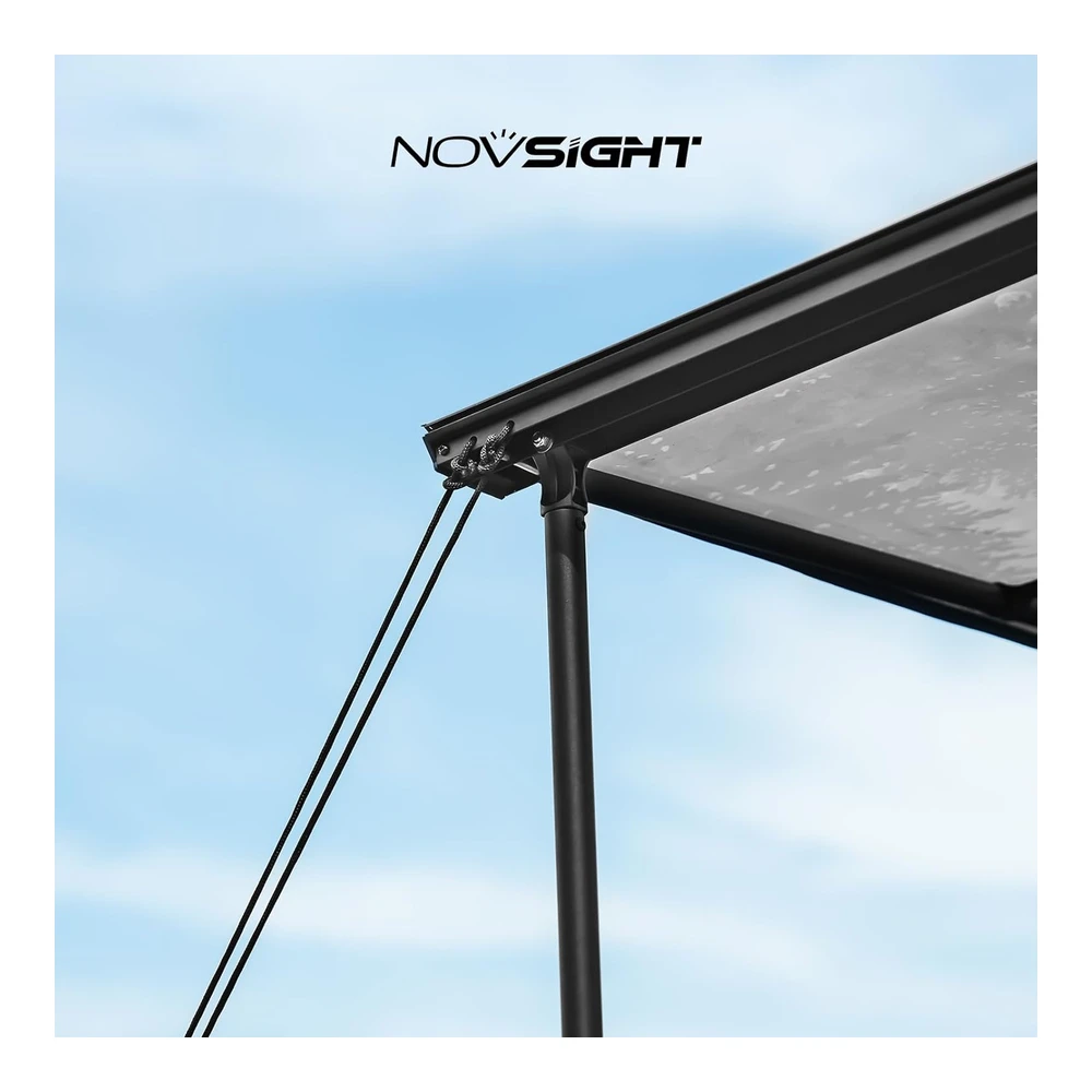 Novsight Toldo Lateral para Automóvil de 8.2 X 8.2 Pies - Resistente a La Intemperie - 4 X 4" - Toldo Lateral para Campamento y Por Tierra - 196.850 In de Poliuretano de Altura Ajustable Retráctil (Artículos Incluidos)