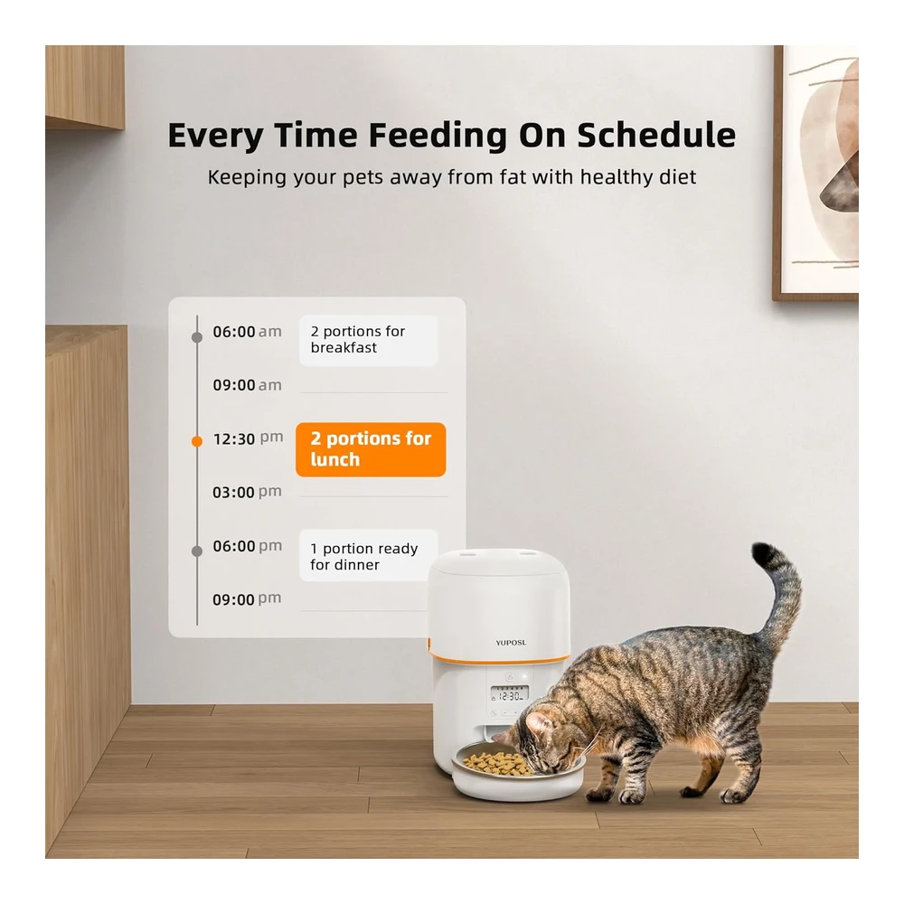b0c2jbbqkr_1.webp Yuposl Comederos Automáticos para Gatos - 8 Tazas / 68 Onzas para Mascotas - Alimentador Automático Cronometrado para Mascotas con Más de 180 Días de Duración de La Batería - Alimentador Automático para Perros con Control de 1 a 6 Comidas - Dispensador de Alimentos Secos y Frescos