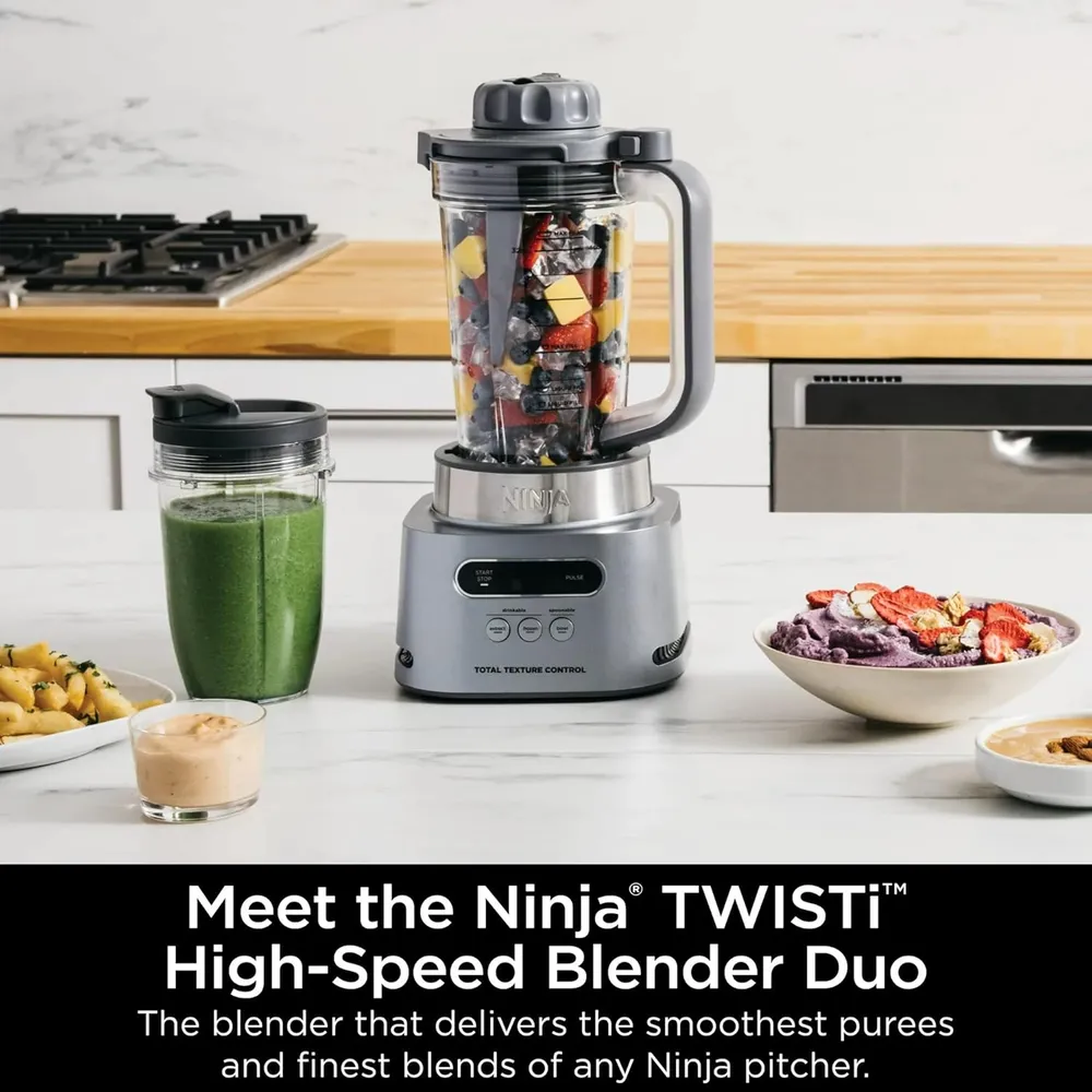 NINJA LICUADORA SS150 TWISTI DUO 32 OZ / 940 ML | PLATA NUBE