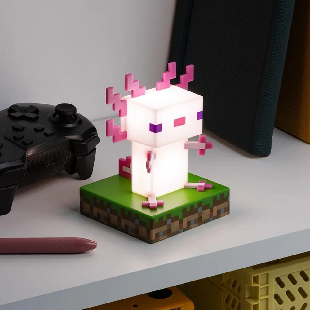 Paladone Minecraft Axolotl, lámpara escritorio oficial