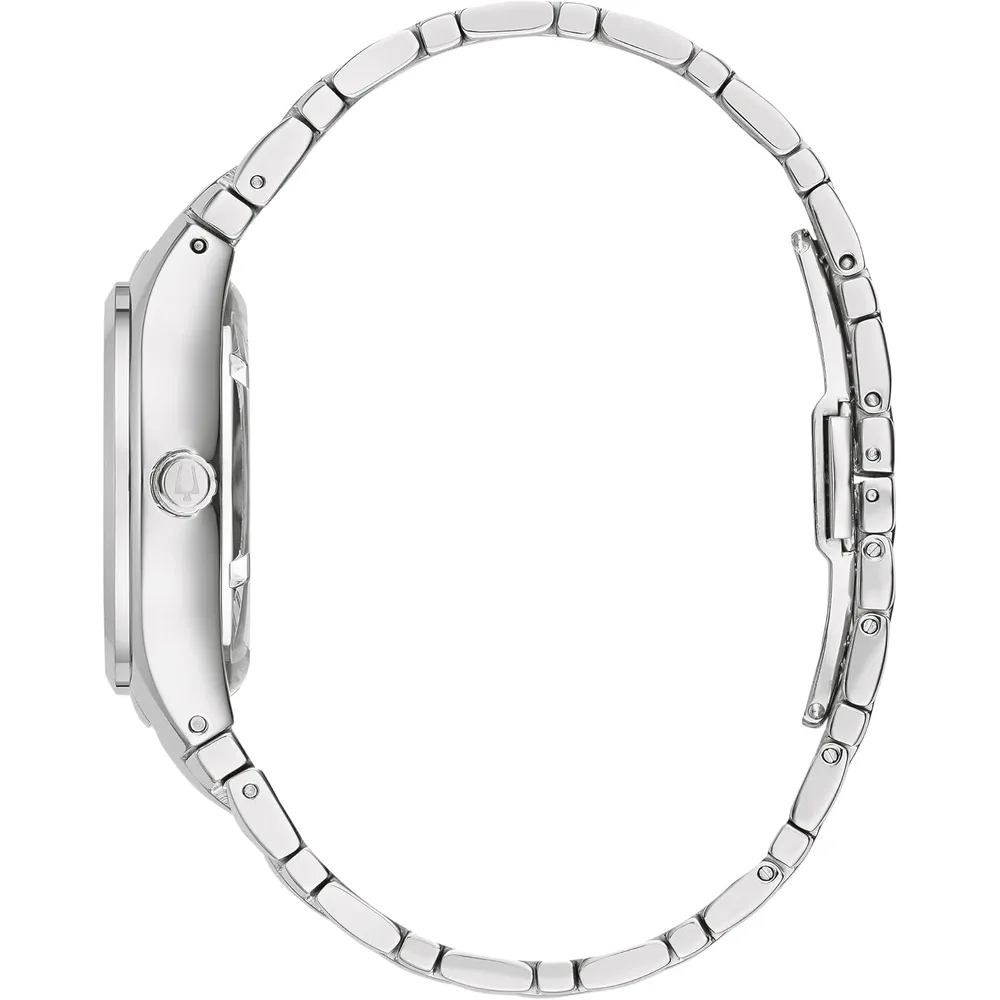 Bulova reloj clásico de mujer automático 3 agujas de cuarzo esfera de nácar | Plateado