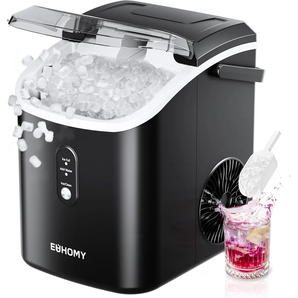 EUHOMY IM-12S-HM MÁQUINA DE HIELO SÓNICO 34 LB/24H | NEGRO