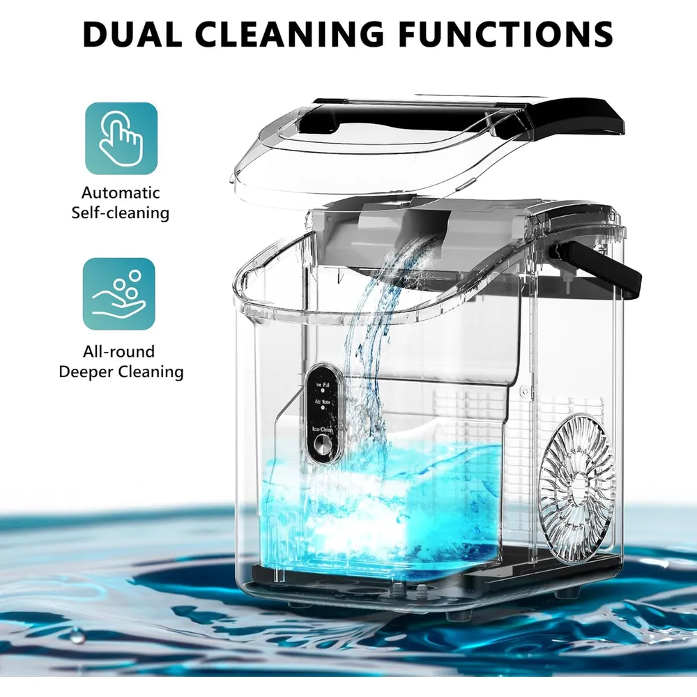 EUHOMY IM-12S-HM MÁQUINA DE HIELO SÓNICO 34 LB/24H | NEGRO