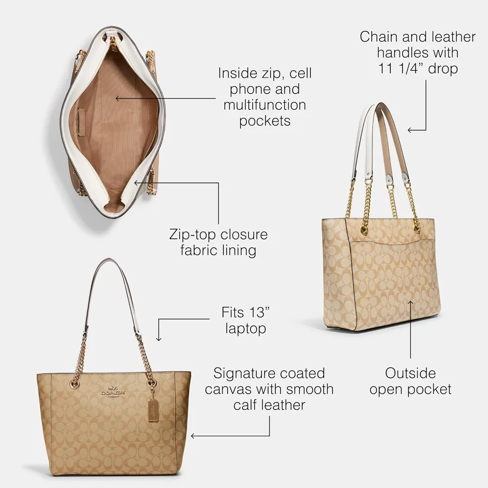 COACH Bolso con cadena Cammie | Caqui