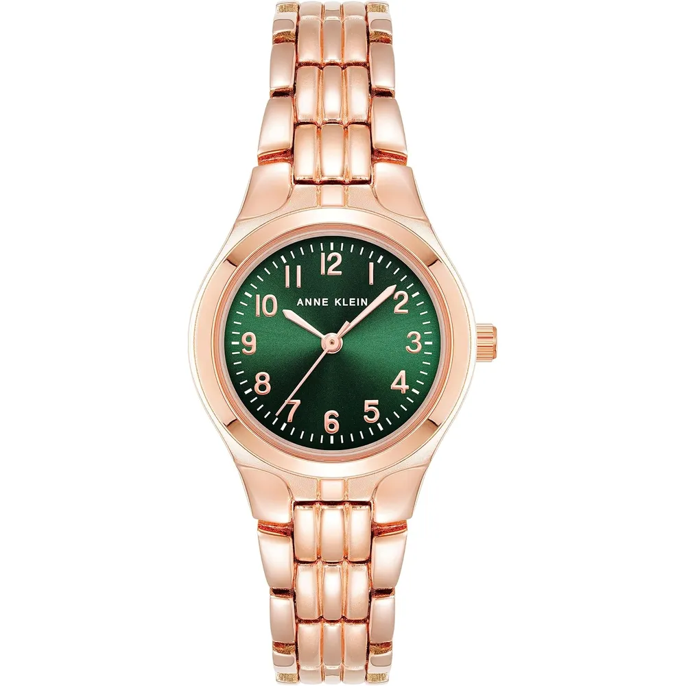 Anne Klein 10/5491SVTT reloj para mujer con diseño tipo pulsera | 27 mm - Oro rosa/verde