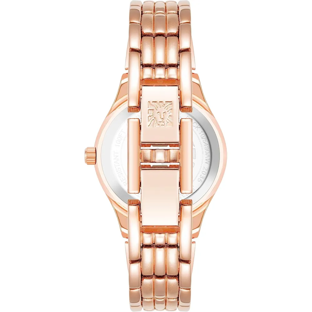 Anne Klein 10/5491SVTT reloj para mujer con diseño tipo pulsera | 27 mm - Oro rosa/verde