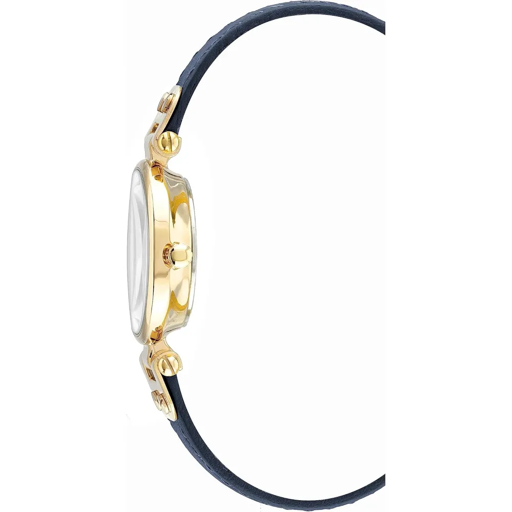 Anne Klein 109442CHHY reloj para mujer con correa de cuero | 45 mm - Azul marino/dorado