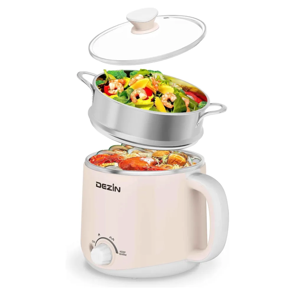 DEZIN OLLA ELÉCTRICA CON VAPORIZADOR 1.6L BLANCO