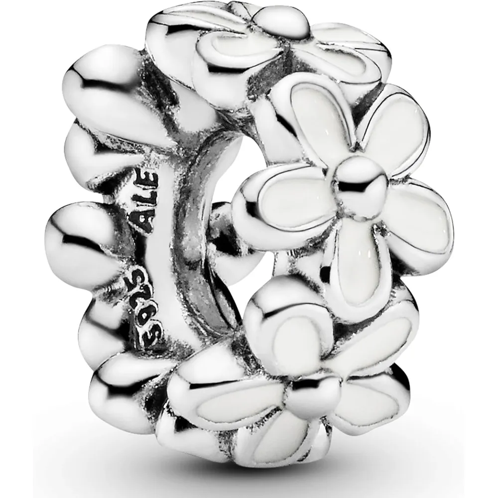 Pandora charm margarita blanca | Plata