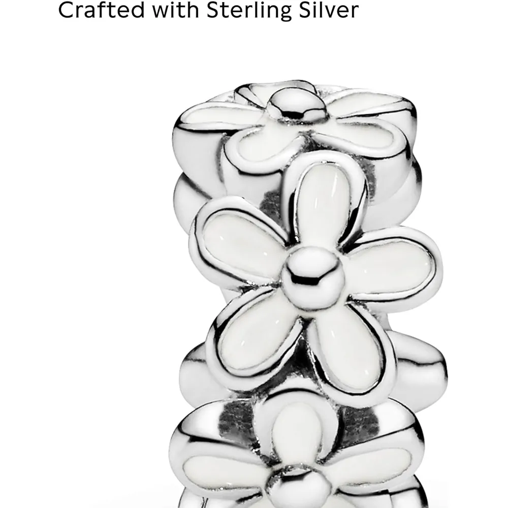 Pandora charm margarita blanca | Plata