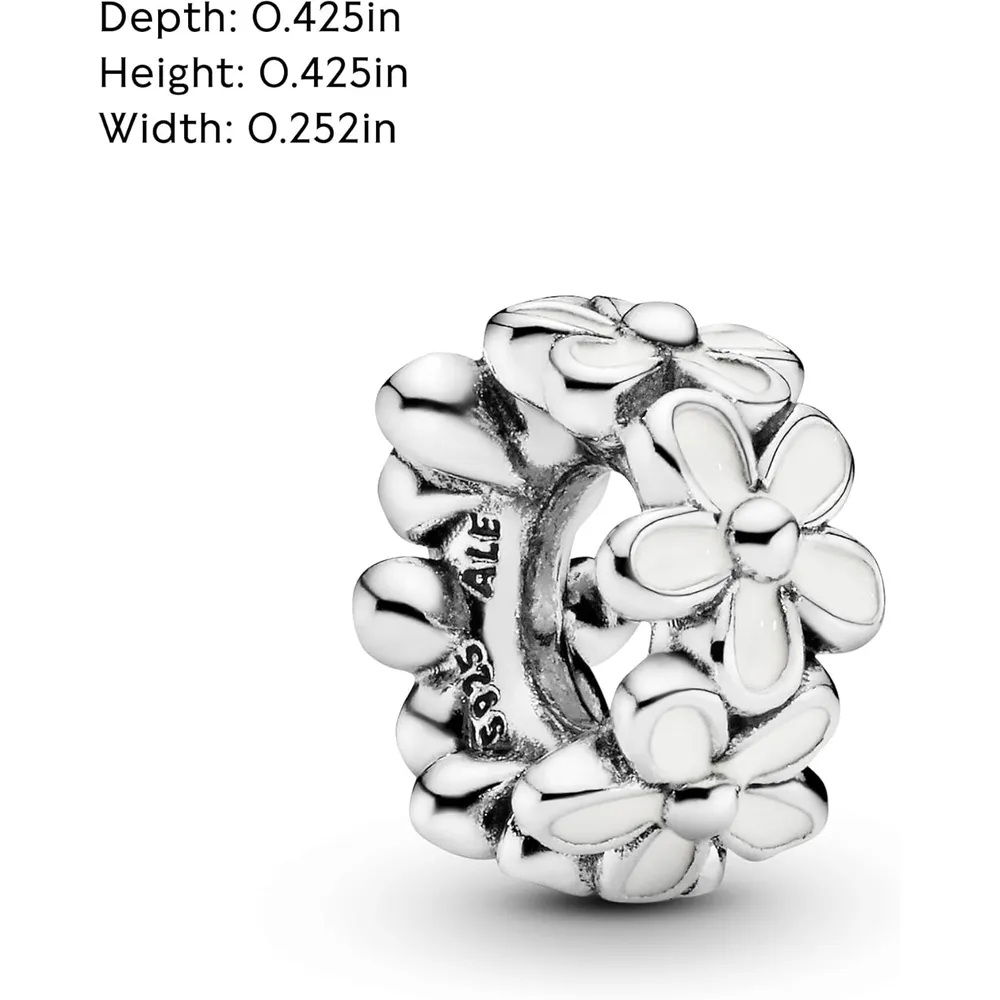 Pandora charm margarita blanca | Plata