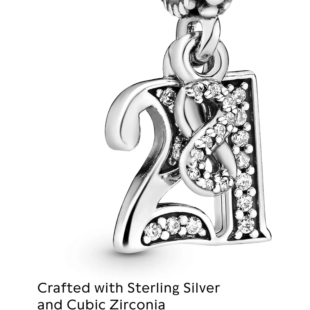 Pandora charm 21st Celebration Dangle | Plata