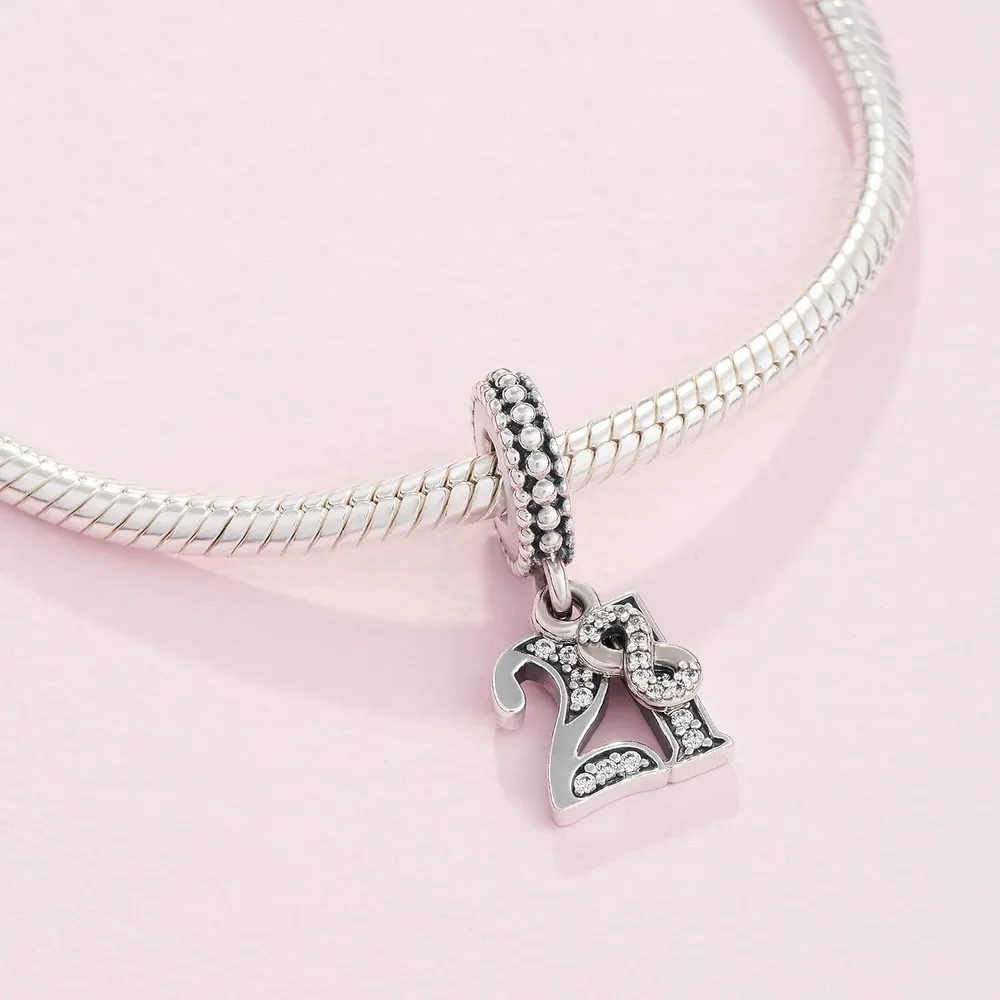 Pandora charm 21st Celebration Dangle | Plata