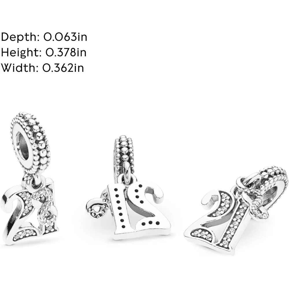Pandora charm 21st Celebration Dangle | Plata