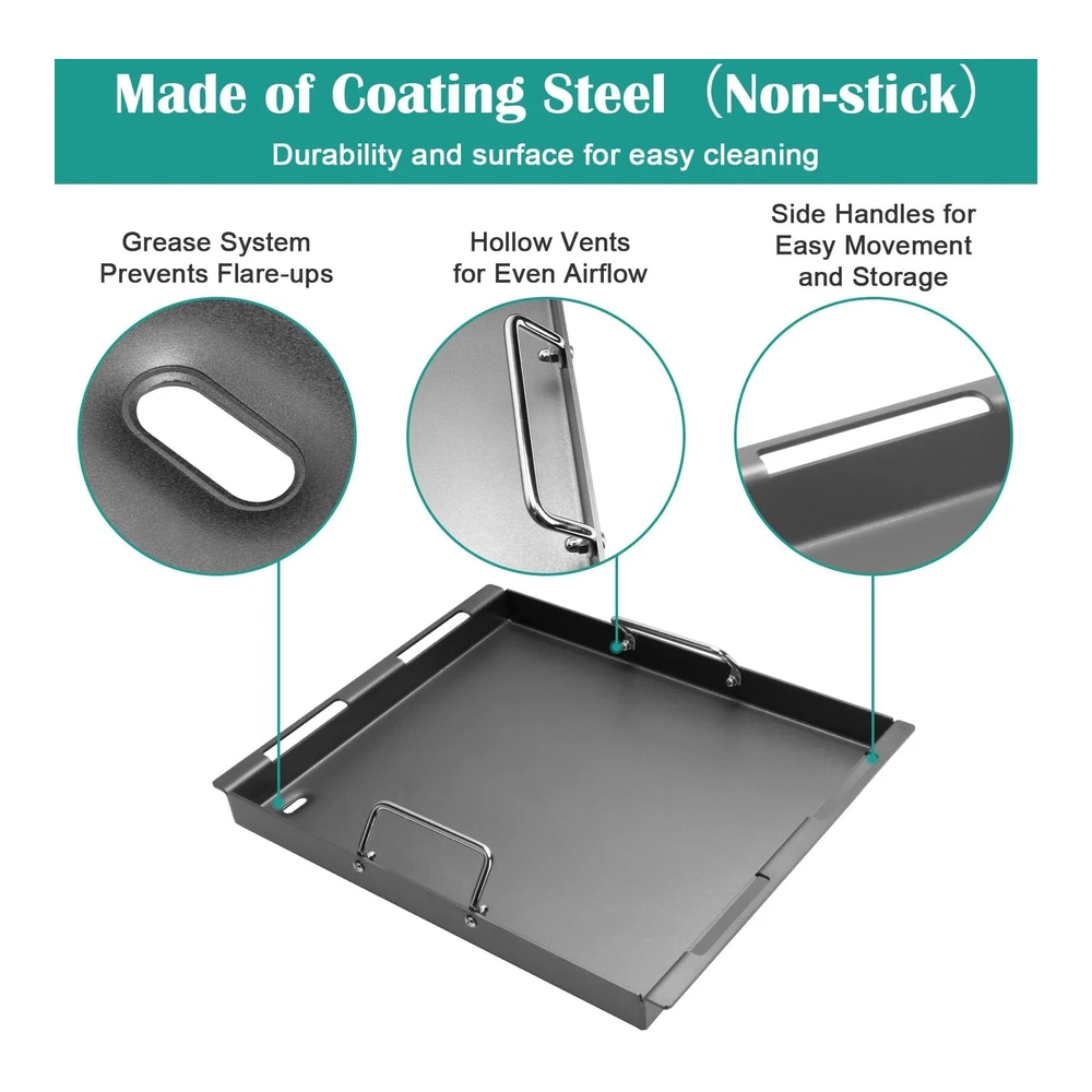 Plancha de Cocina y Rejilla para Parrilla Weber Genesis Ii Serie 300 - Plancha de Parrilla Plana para Weber Genesis Ii E-310 / 315 / 325 / 330 / 335 S-310 / 335 y Más - Reemplazo para La Plancha Weber 6788 de Tamaño Completo