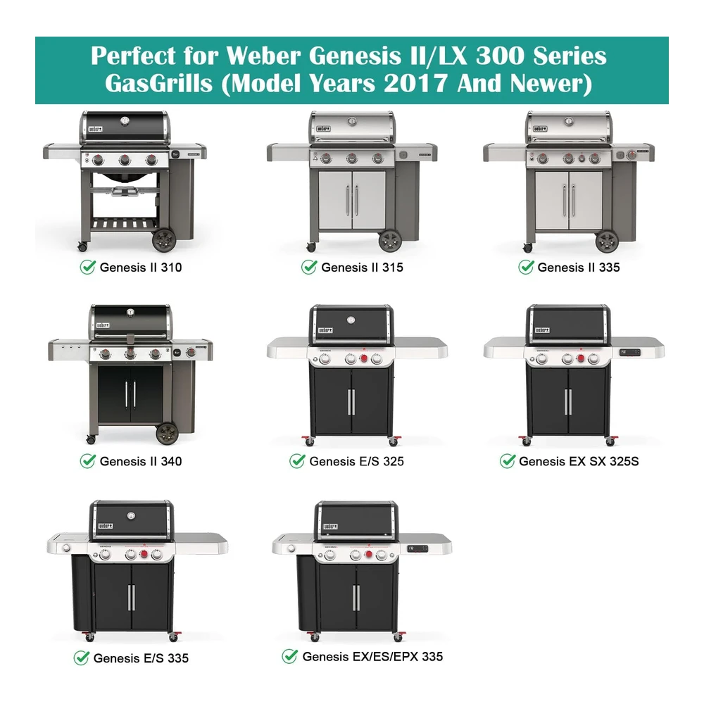 Plancha de Cocina y Rejilla para Parrilla Weber Genesis Ii Serie 300 - Plancha de Parrilla Plana para Weber Genesis Ii E-310 / 315 / 325 / 330 / 335 S-310 / 335 y Más - Reemplazo para La Plancha Weber 6788 de Tamaño Completo