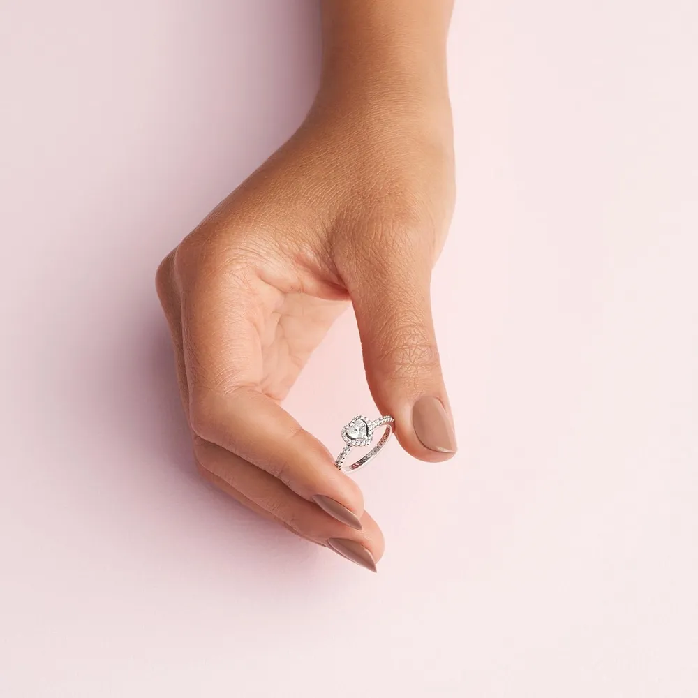 Pandora anillo corazón elevado 6" / 15 cm | Plata