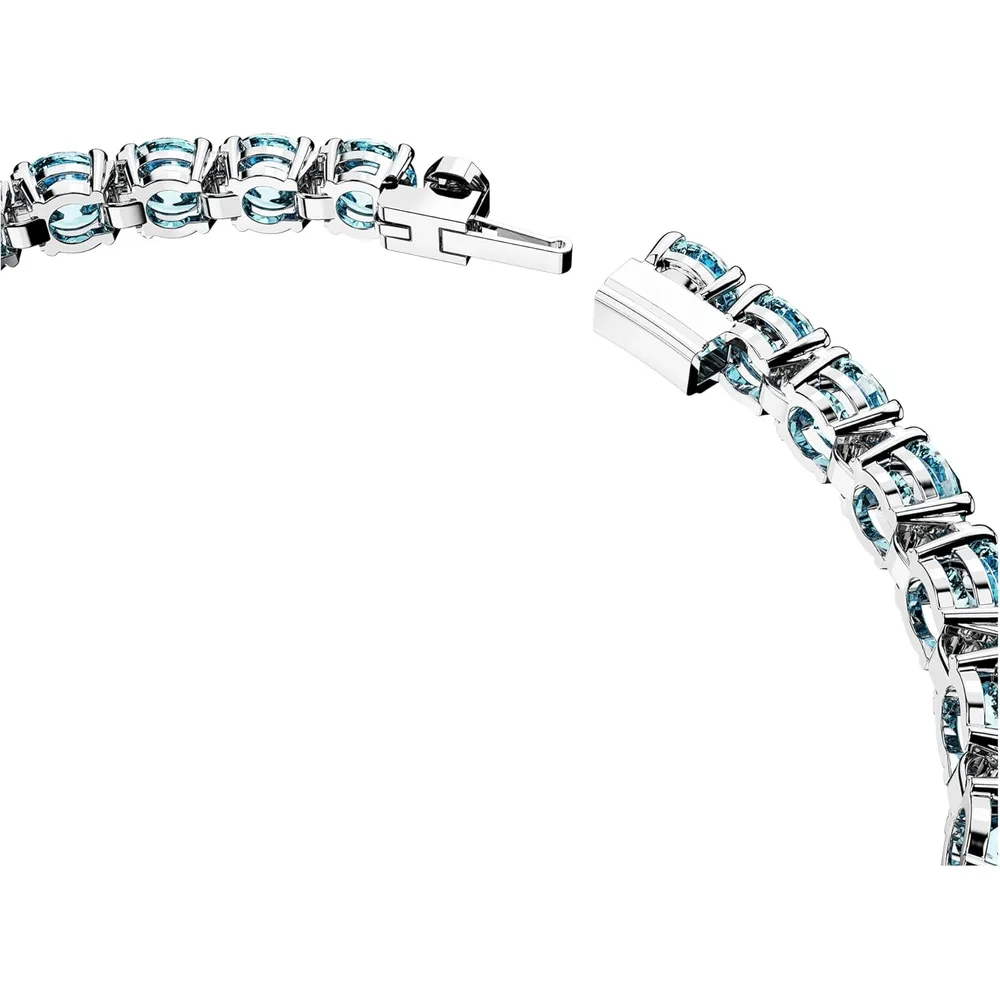 SWAROVSKI PULSERA TENNIS REDONDO MATRIX ACABADO RODIO PARA MUJER LARGE | AZUL