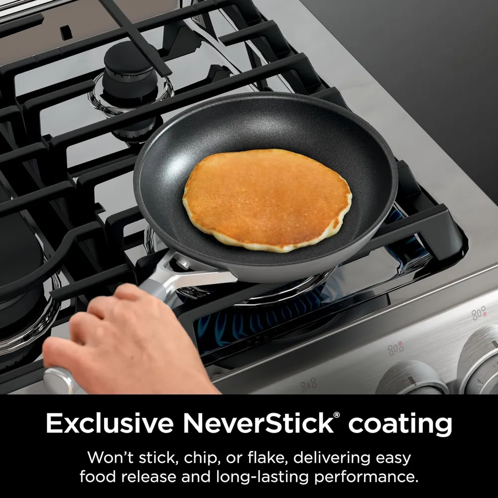 Ninja sartén CW60020 Neverstick Comfort Grip, antiadherente y duradera | Gris