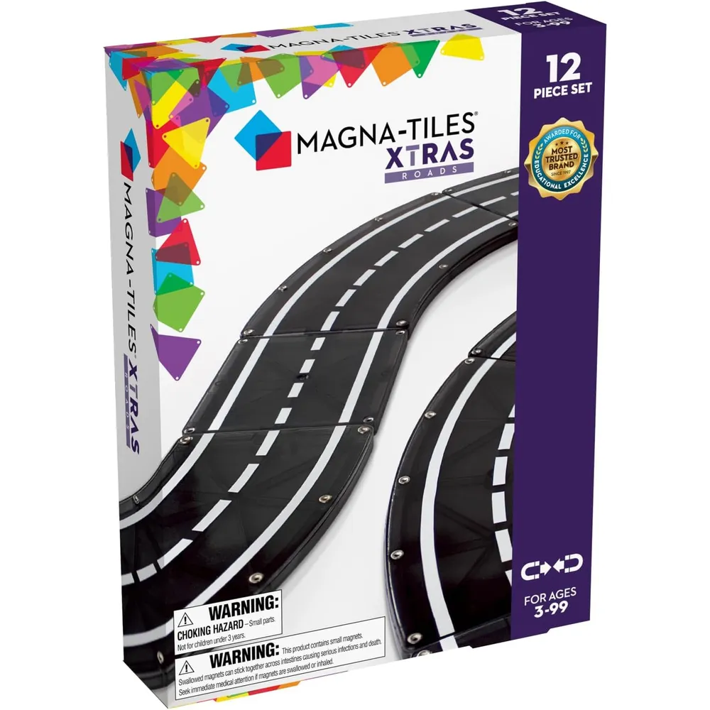 MAGNA-TILES - Set xtras: roads 12 piezas set de construcción magnético