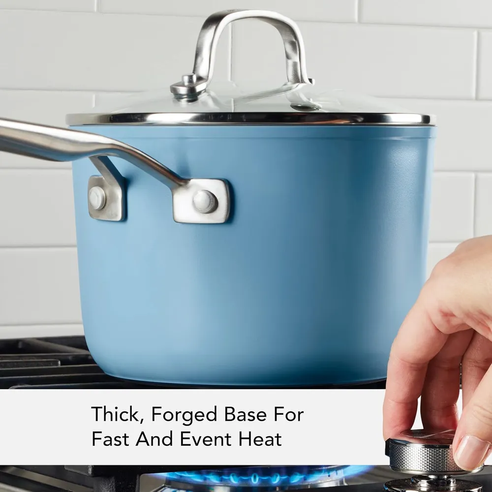 KitchenAid olla anodizada dura 3 qt / 2.8 l, cerámica | Terciopelo azul