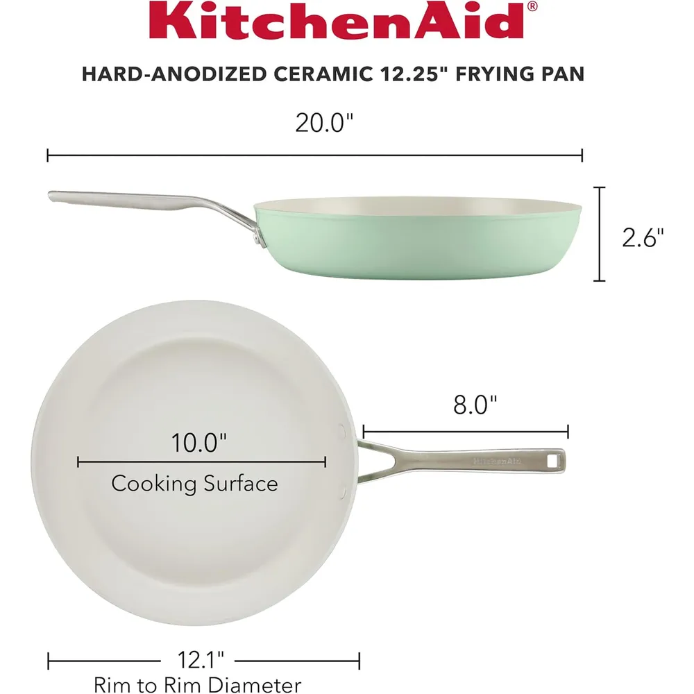 KitchenAid sartén anodizada dura 12.25 in / 31 cm, cerámica | Pistacho