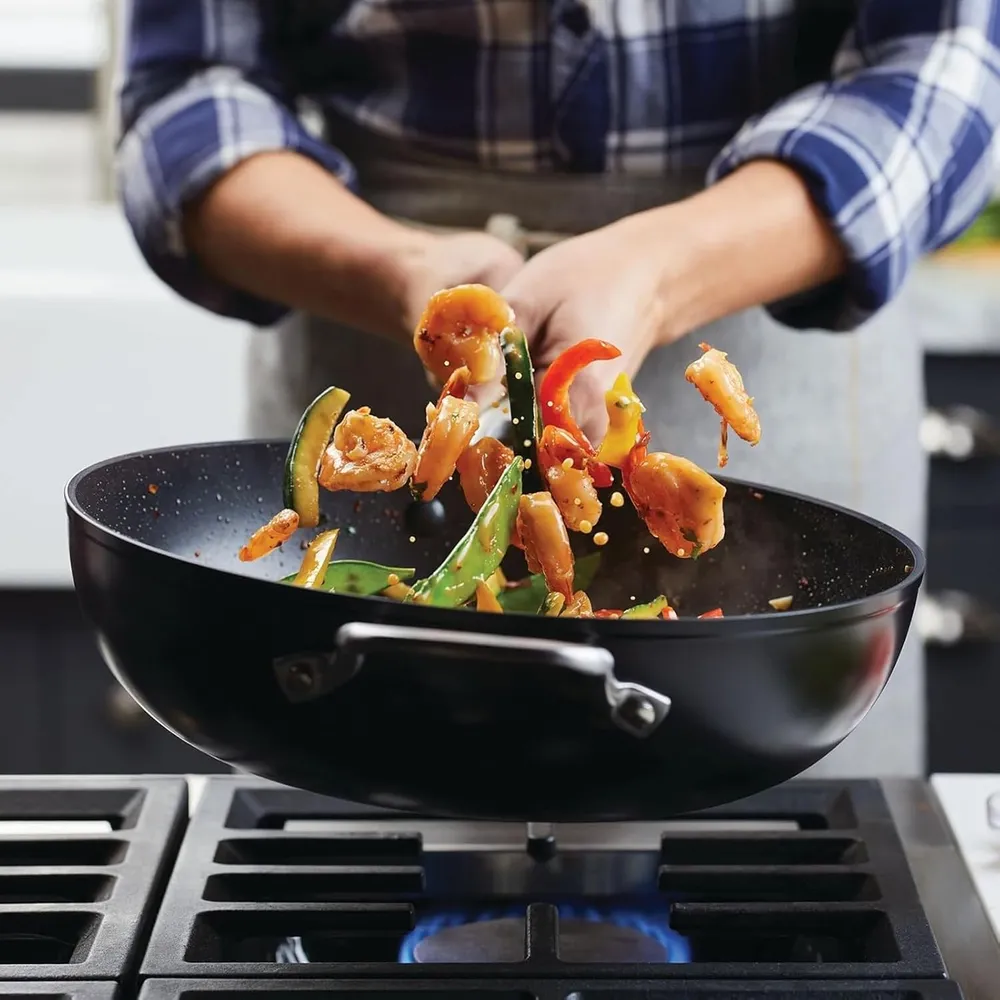 KitchenAid sartén wok anodizado duro 12.25 in / 31 cm, inducción | Negro mate