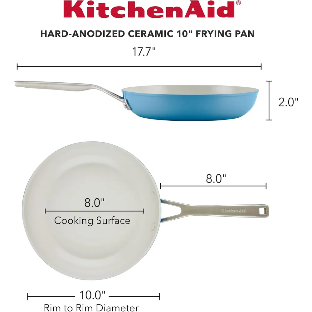 KitchenAid sartén cerámica anodizada dura 10 in / 25 cm | Azul terciopelo