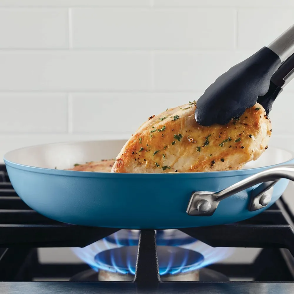 KitchenAid sartén cerámica anodizada dura 10 in / 25 cm | Azul terciopelo
