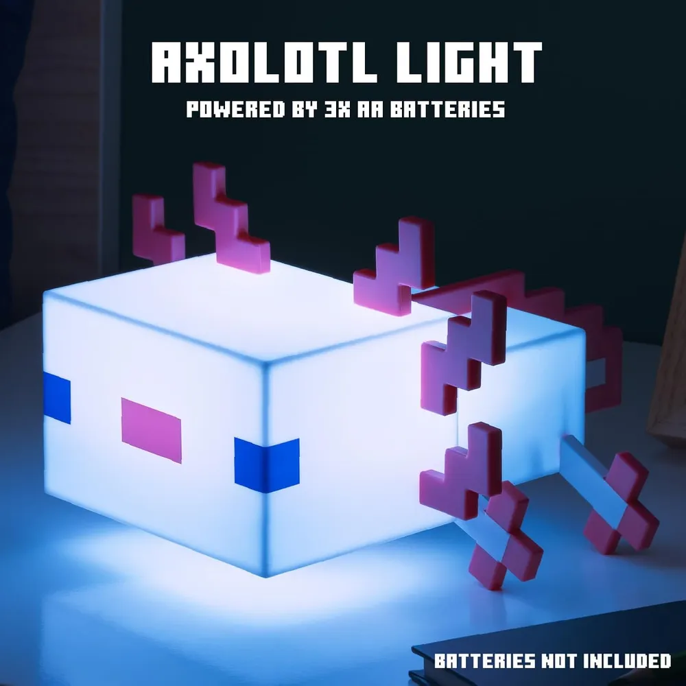 Paladone Minecraft Axolotl, lámpara cinco modos de color
