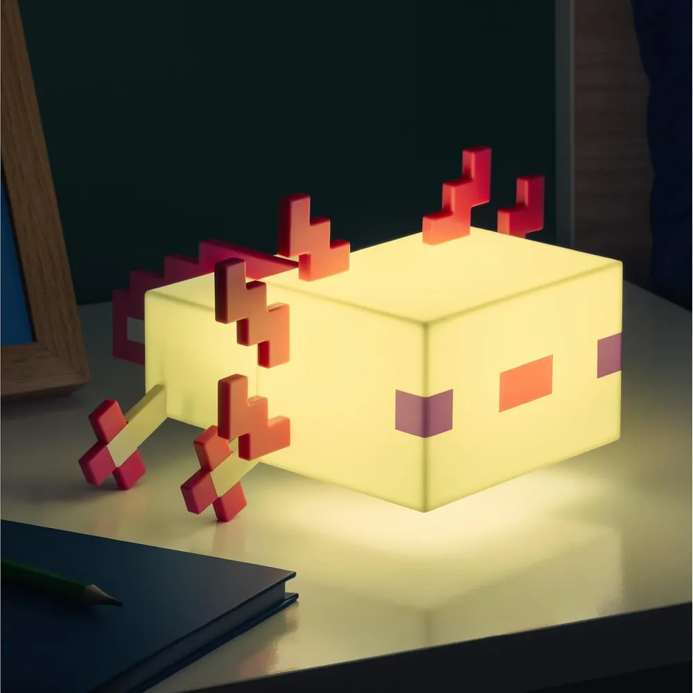Paladone Minecraft Axolotl, lámpara cinco modos de color