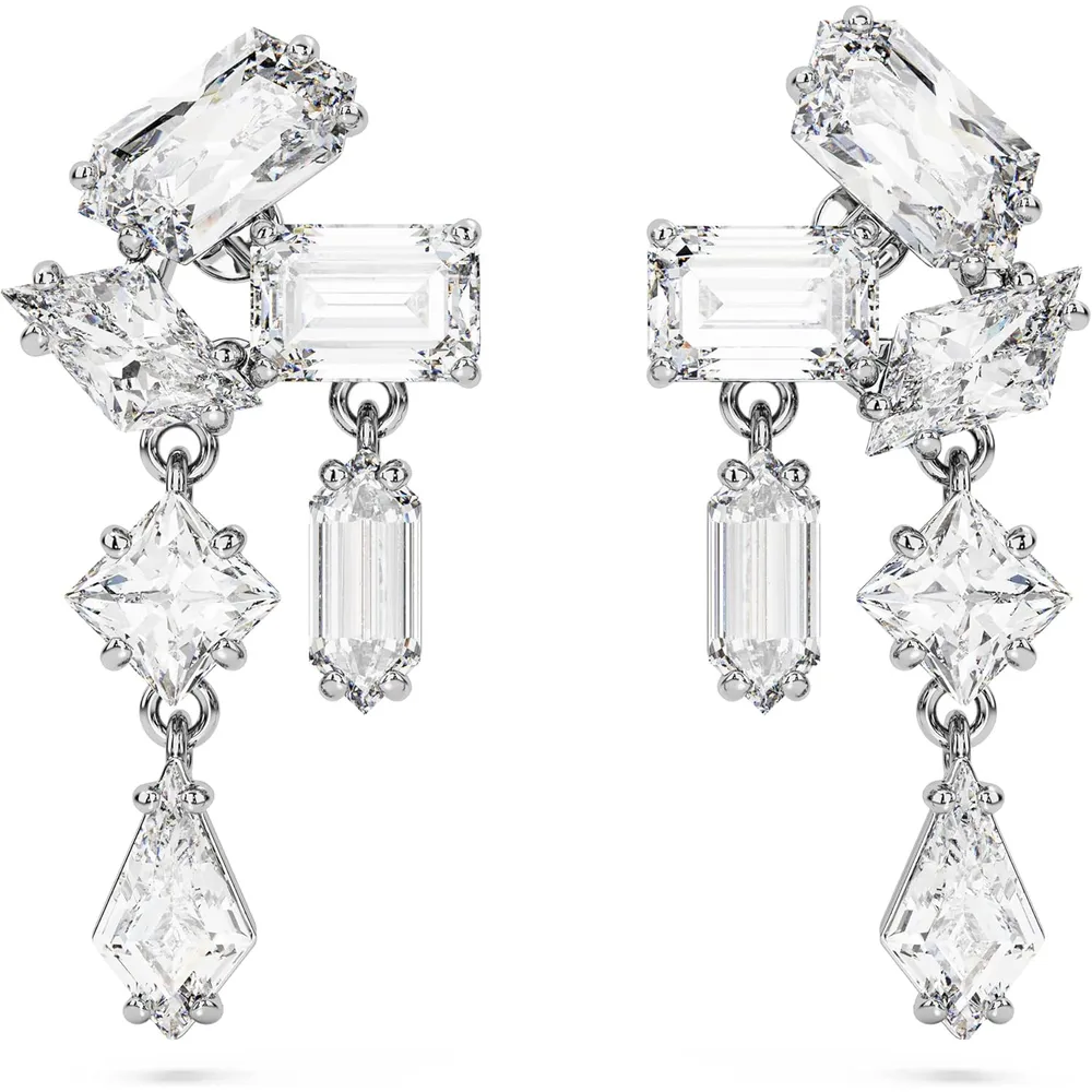 SWAROVSKI ARETES COLGANTES CORTOS MIXTO MESMERA ACABADO RODIO PARA MUJER | PLATEADO