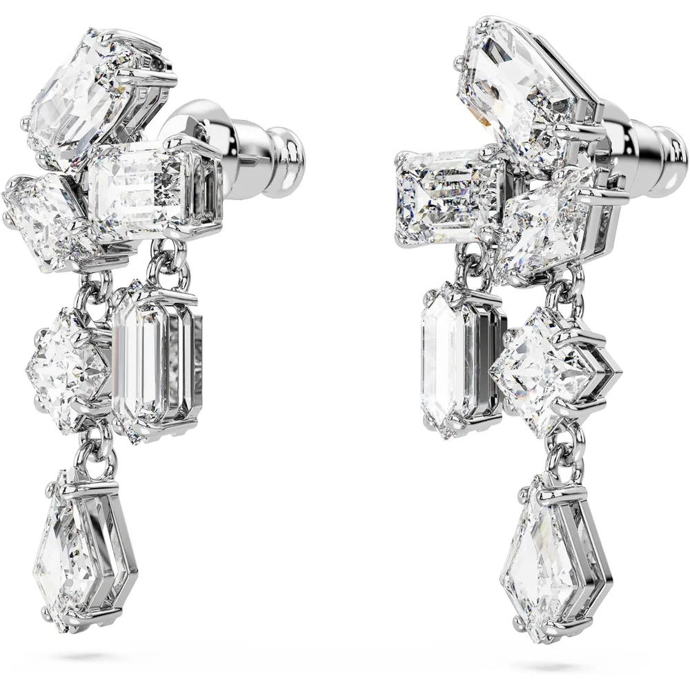 SWAROVSKI ARETES COLGANTES CORTOS MIXTO MESMERA ACABADO RODIO PARA MUJER | PLATEADO