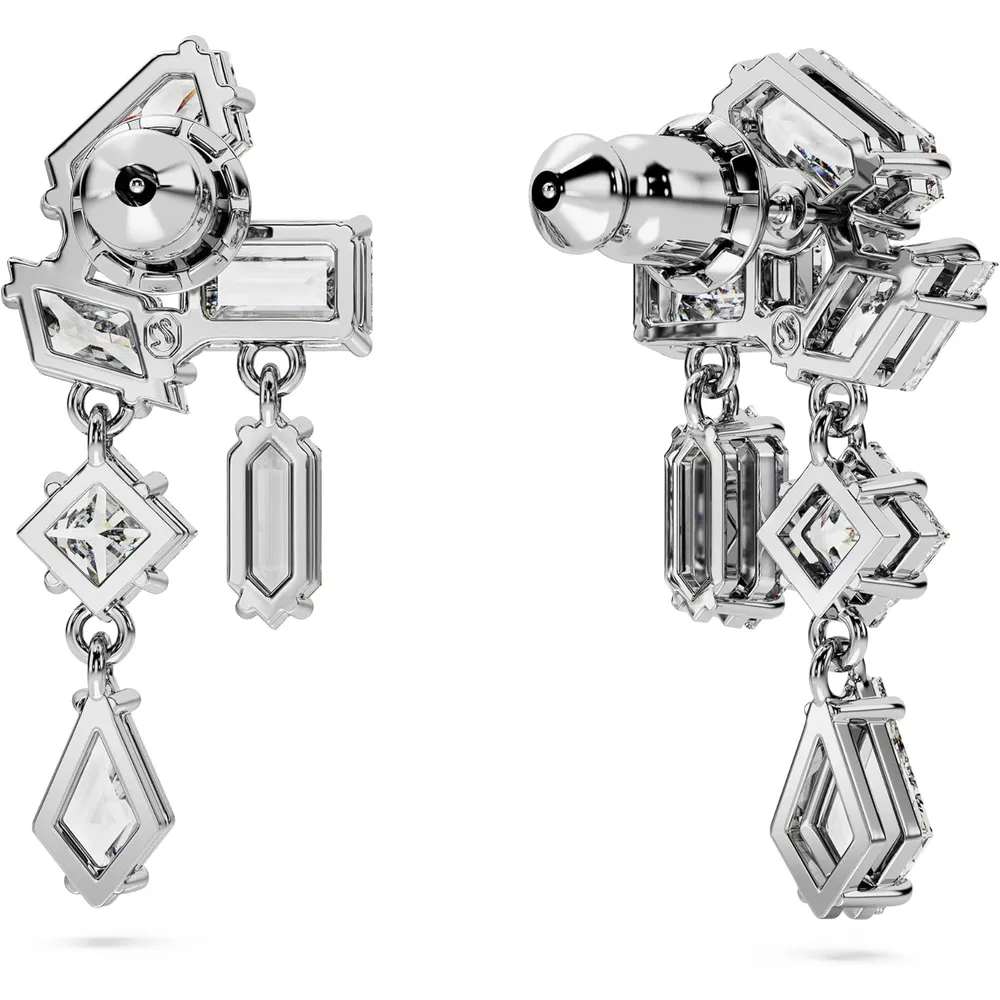 SWAROVSKI ARETES COLGANTES CORTOS MIXTO MESMERA ACABADO RODIO PARA MUJER | PLATEADO