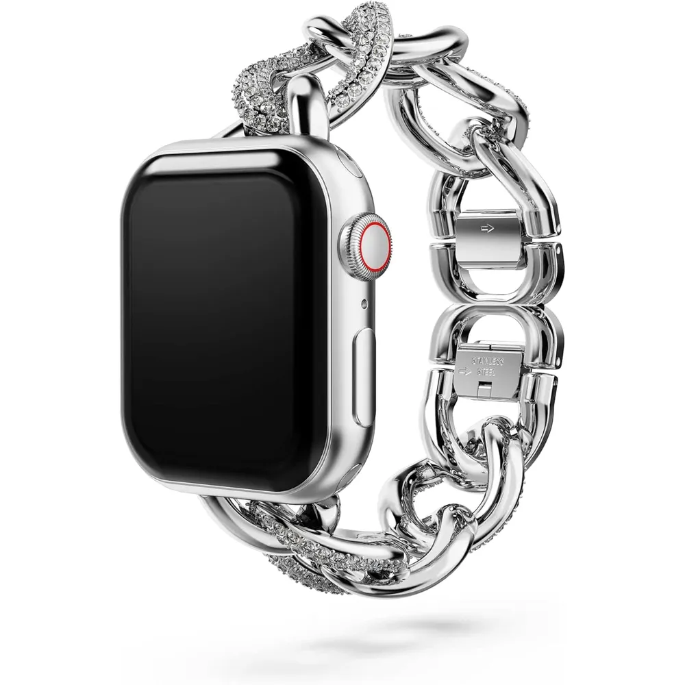 SWAROVSKI CORREA RELOJ CADENA SPARKLING CHAIN ACABADO PLATEADO PARA MUJER | PLATEADO