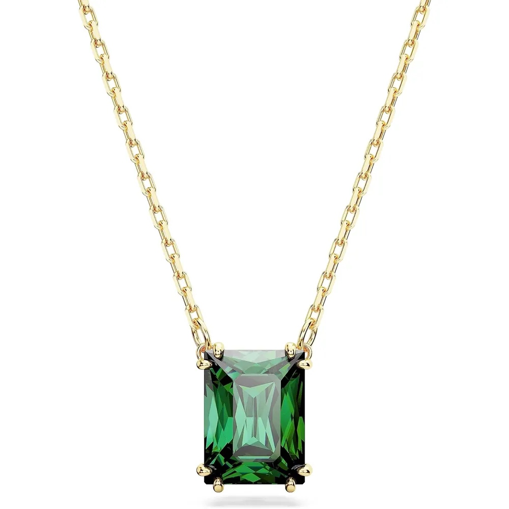 SWAROVSKI COLLAR PENDIENTE RECTANGULAR STILLA ACABADO ORO PARA MUJER | VERDE