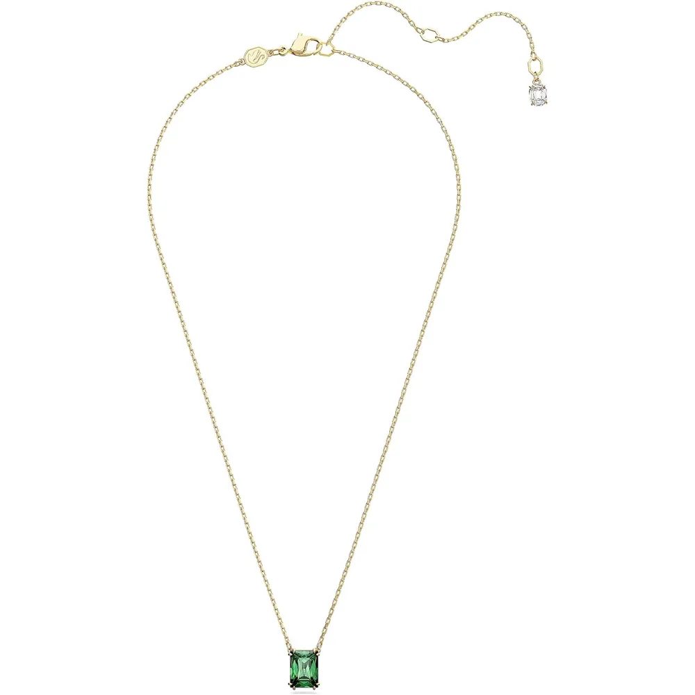 SWAROVSKI COLLAR PENDIENTE RECTANGULAR STILLA ACABADO ORO PARA MUJER | VERDE