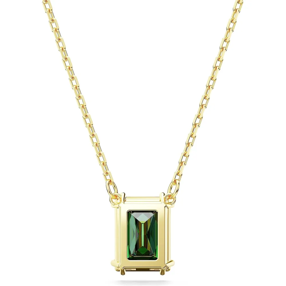 SWAROVSKI COLLAR PENDIENTE RECTANGULAR STILLA ACABADO ORO PARA MUJER | VERDE