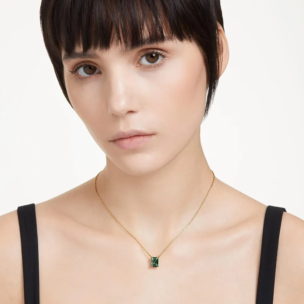 SWAROVSKI COLLAR PENDIENTE RECTANGULAR STILLA ACABADO ORO PARA MUJER | VERDE