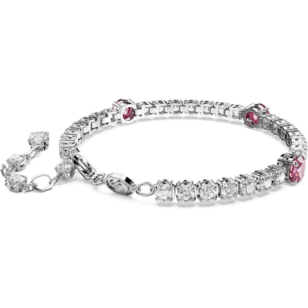 SWAROVSKI PULSERA TENNIS REDONDO MATRIX ACABADO RODIO PARA MUJER | ROSA
