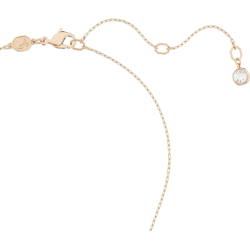 SWAROVSKI COLLAR PENDIENTE LUNA SUBLIMA ACABADO ORO ROSA PARA MUJER | ORO ROSA / AZUL OSCURO